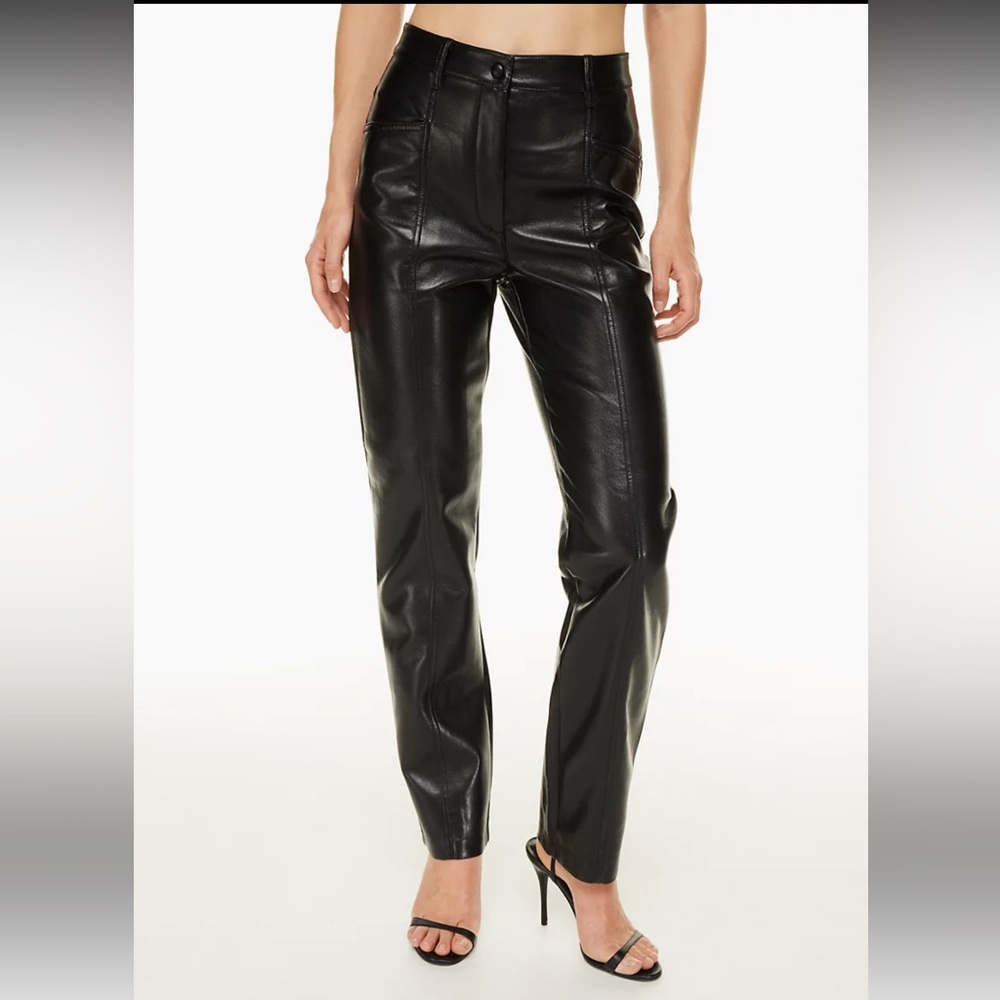 Aritzia Wilfred Rebel Black Vegan Leather Pants Size 6